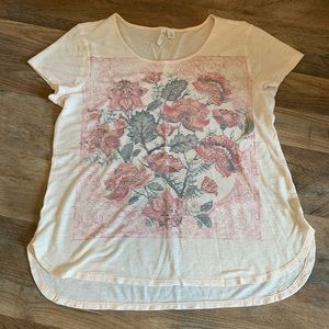 Cato floral studded graphic rose top